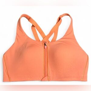 Lululemon Energy Bra High Support Zip Front Coral Kiss 34C NWOT